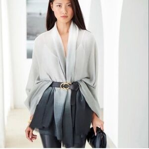 CUSHNIE Grey Horizon Ombre Scarf $150 MSRP